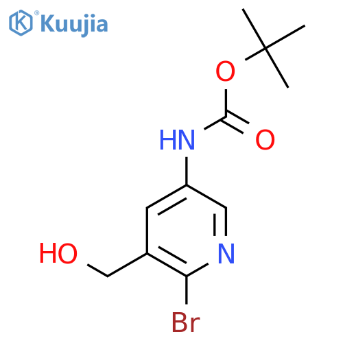 tert-butyl N-6-bromo-5-(hydroxymethyl)pyridin-3-ylcarbamate structure