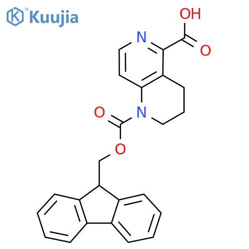 1-{(9H-fluoren-9-yl)methoxycarbonyl}-1,2,3,4-tetrahydro-1,6-naphthyridine-5-carboxylic acid structure