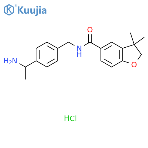 N-{4-(1-aminoethyl)phenylmethyl}-3,3-dimethyl-2,3-dihydro-1-benzofuran-5-carboxamide hydrochloride structure