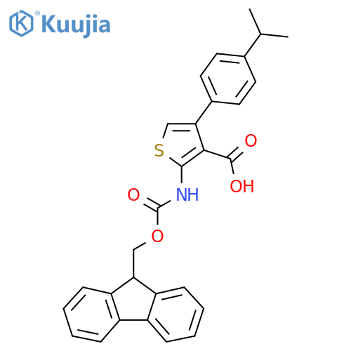 2-({(9H-fluoren-9-yl)methoxycarbonyl}amino)-4-4-(propan-2-yl)phenylthiophene-3-carboxylic acid structure