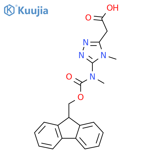 2-5-({(9H-fluoren-9-yl)methoxycarbonyl}(methyl)amino)-4-methyl-4H-1,2,4-triazol-3-ylacetic acid structure
