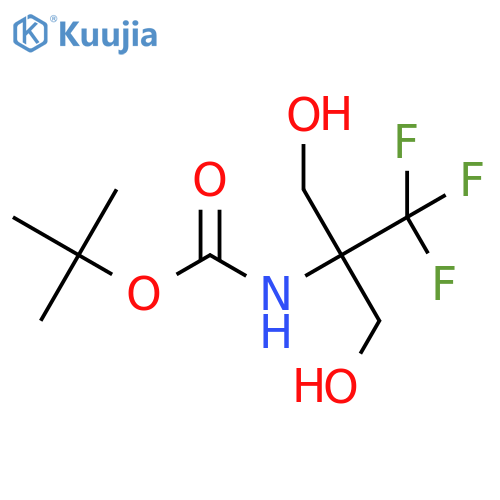 tert-butyl N-1,3-dihydroxy-2-(trifluoromethyl)propan-2-ylcarbamate structure