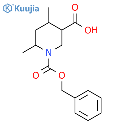 1-[(Benzyloxy)carbonyl]-4,6-dimethylpiperidine-3-carboxylic acid structure