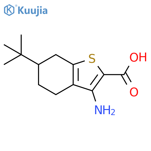 3-amino-6-tert-butyl-4,5,6,7-tetrahydro-1-benzothiophene-2-carboxylic acid structure
