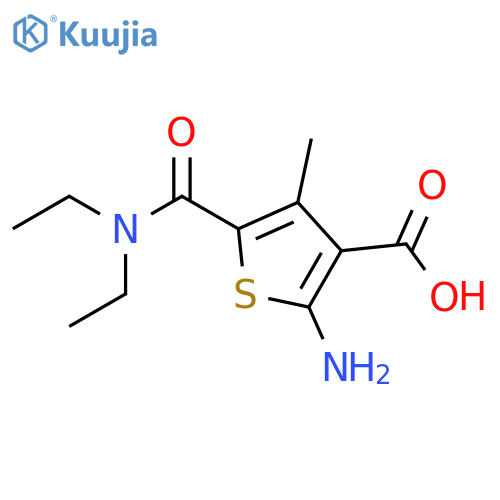 2-amino-5-(diethylcarbamoyl)-4-methylthiophene-3-carboxylic acid structure