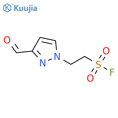 2-(3-formyl-1H-pyrazol-1-yl)ethane-1-sulfonyl fluoride structure