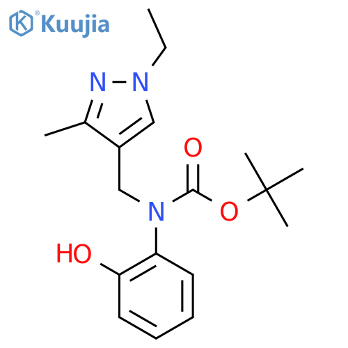 tert-butyl N-(1-ethyl-3-methyl-1H-pyrazol-4-yl)methyl-N-(2-hydroxyphenyl)carbamate structure