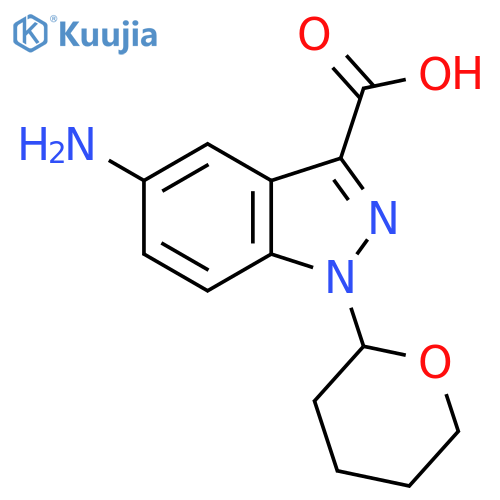 5-amino-1-(oxan-2-yl)-1H-indazole-3-carboxylic acid structure