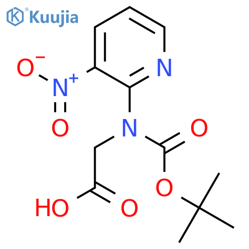 2-{(tert-butoxy)carbonyl(3-nitropyridin-2-yl)amino}acetic acid structure