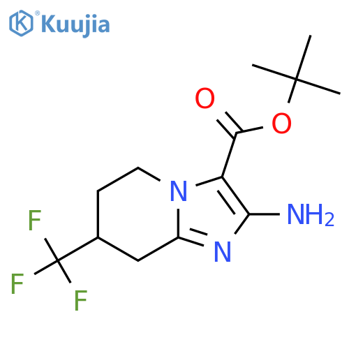 tert-butyl 2-amino-7-(trifluoromethyl)-5H,6H,7H,8H-imidazo1,2-apyridine-3-carboxylate structure