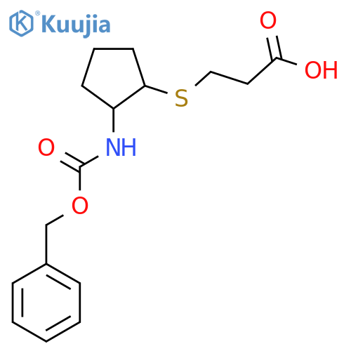 3-(2-{(benzyloxy)carbonylamino}cyclopentyl)sulfanylpropanoic acid structure