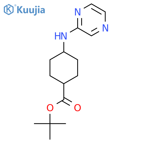 tert-butyl (1r,4r)-4-(pyrazin-2-yl)aminocyclohexane-1-carboxylate structure