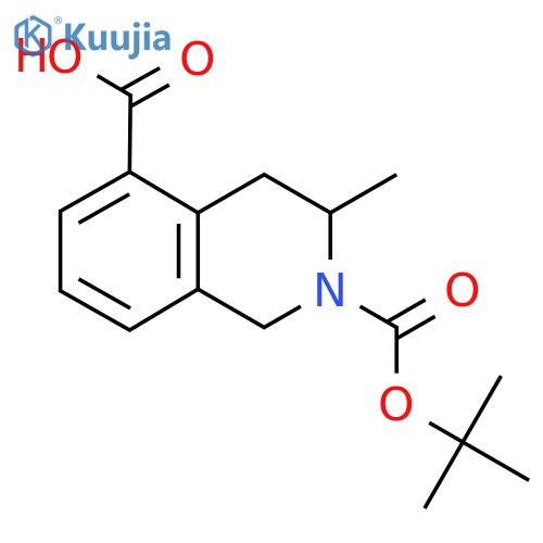 2-(tert-butoxy)carbonyl-3-methyl-1,2,3,4-tetrahydroisoquinoline-5-carboxylic acid structure