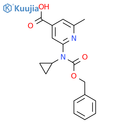 2-{(benzyloxy)carbonyl(cyclopropyl)amino}-6-methylpyridine-4-carboxylic acid structure