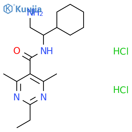 N-(2-amino-1-cyclohexylethyl)-2-ethyl-4,6-dimethylpyrimidine-5-carboxamide dihydrochloride structure