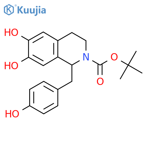 tert-butyl 6,7-dihydroxy-1-(4-hydroxyphenyl)methyl-1,2,3,4-tetrahydroisoquinoline-2-carboxylate structure