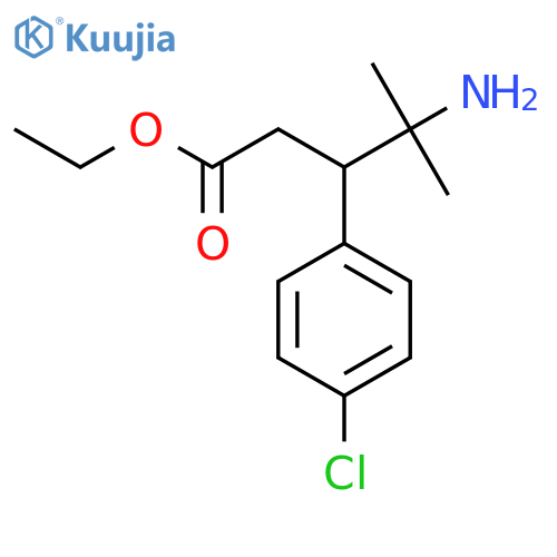 Ethyl 4-amino-3-(4-chlorophenyl)-4-methylpentanoate structure