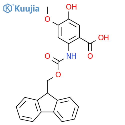 2-({(9H-fluoren-9-yl)methoxycarbonyl}amino)-5-hydroxy-4-methoxybenzoic acid structure