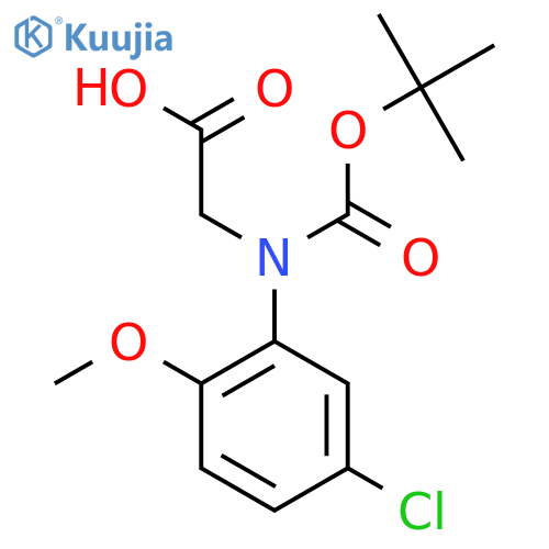 2-{(tert-butoxy)carbonyl(5-chloro-2-methoxyphenyl)amino}acetic acid structure