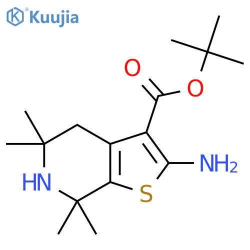 tert-butyl 2-amino-5,5,7,7-tetramethyl-4H,5H,6H,7H-thieno2,3-cpyridine-3-carboxylate structure