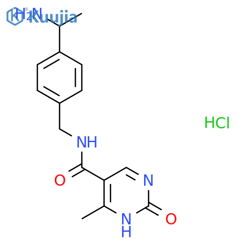 N-{4-(1-aminoethyl)phenylmethyl}-2-hydroxy-4-methylpyrimidine-5-carboxamide hydrochloride structure
