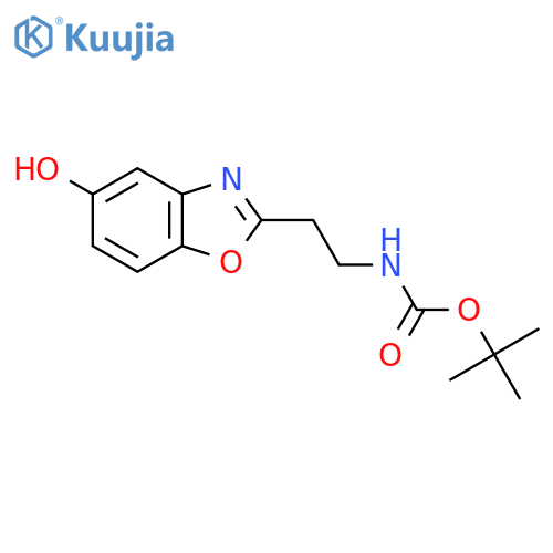 tert-butyl N-2-(5-hydroxy-1,3-benzoxazol-2-yl)ethylcarbamate structure