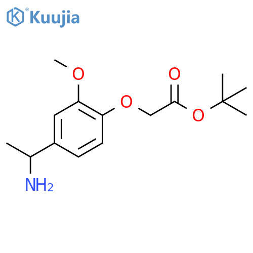 tert-butyl 2-4-(1-aminoethyl)-2-methoxyphenoxyacetate structure