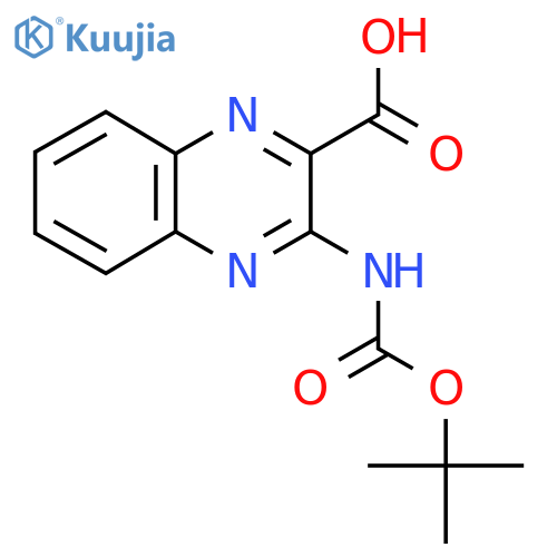 3-{(tert-butoxy)carbonylamino}quinoxaline-2-carboxylic acid structure