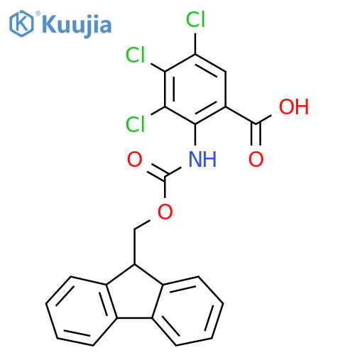 3,4,5-trichloro-2-({[(9H-fluoren-9-yl)methoxy]carbonyl}amino)benzoic acid structure