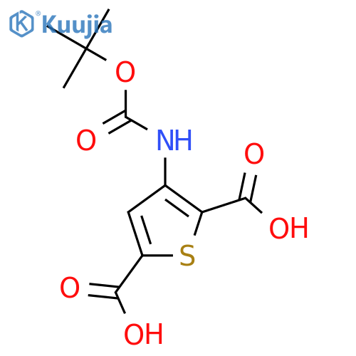 3-{(tert-butoxy)carbonylamino}thiophene-2,5-dicarboxylic acid structure