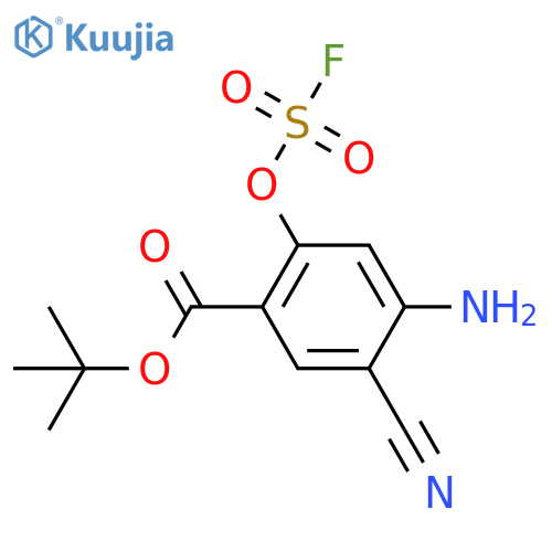 tert-butyl 4-amino-5-cyano-2-(fluorosulfonyl)oxybenzoate structure