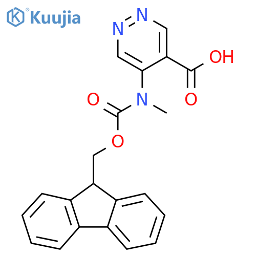 5-({(9H-fluoren-9-yl)methoxycarbonyl}(methyl)amino)pyridazine-4-carboxylic acid structure
