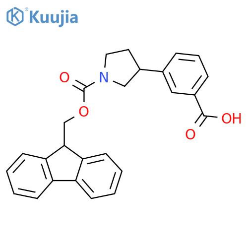 3-(1-{(9H-fluoren-9-yl)methoxycarbonyl}pyrrolidin-3-yl)benzoic acid structure