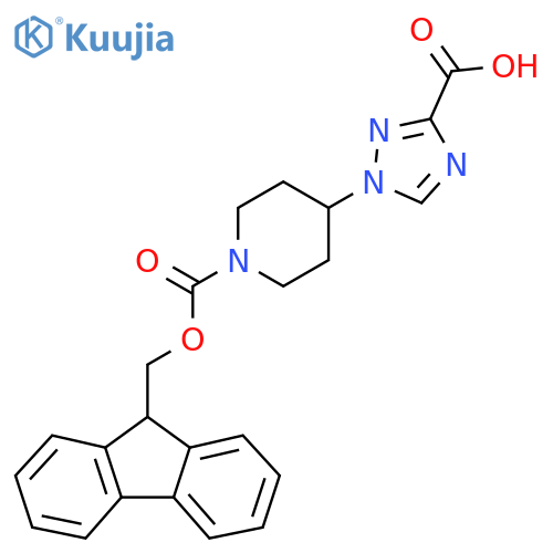 1-(1-{(9H-fluoren-9-yl)methoxycarbonyl}piperidin-4-yl)-1H-1,2,4-triazole-3-carboxylic acid structure
