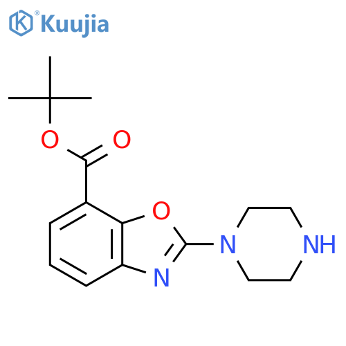 Tert-butyl 2-(piperazin-1-yl)-1,3-benzoxazole-7-carboxylate structure