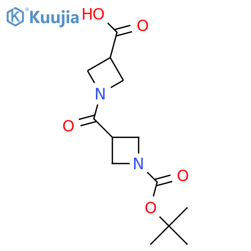 1-{1-(tert-butoxy)carbonylazetidine-3-carbonyl}azetidine-3-carboxylic acid structure