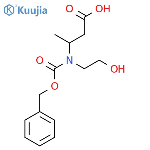 3-{(benzyloxy)carbonyl(2-hydroxyethyl)amino}butanoic acid structure
