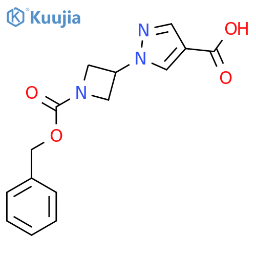 1-{1-(benzyloxy)carbonylazetidin-3-yl}-1H-pyrazole-4-carboxylic acid structure