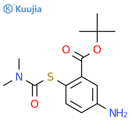 tert-butyl 5-amino-2-(dimethylcarbamoyl)sulfanylbenzoate structure
