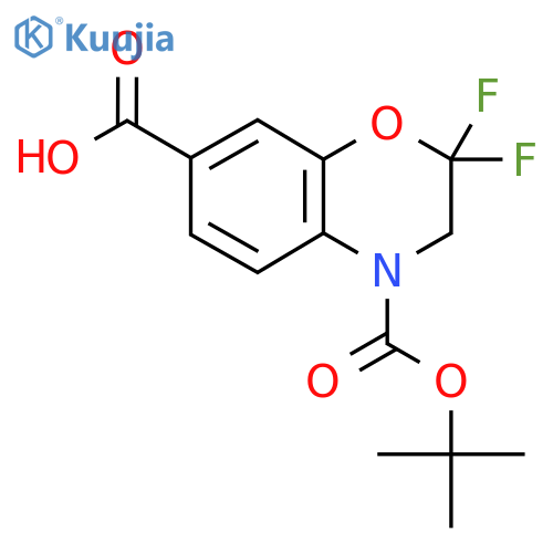 4-(tert-butoxy)carbonyl-2,2-difluoro-3,4-dihydro-2H-1,4-benzoxazine-7-carboxylic acid structure