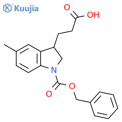 3-{1-(benzyloxy)carbonyl-5-methyl-2,3-dihydro-1H-indol-3-yl}propanoic acid structure