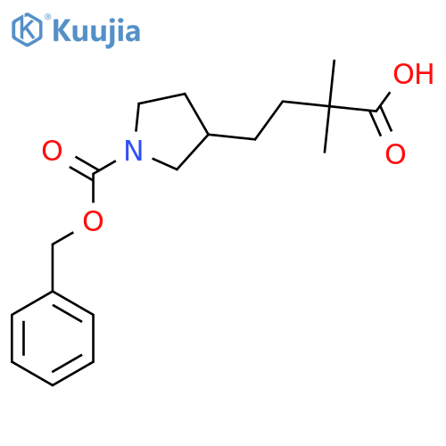 4-{1-(benzyloxy)carbonylpyrrolidin-3-yl}-2,2-dimethylbutanoic acid structure
