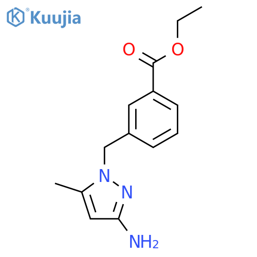 ethyl 3-(3-amino-5-methyl-1H-pyrazol-1-yl)methylbenzoate structure