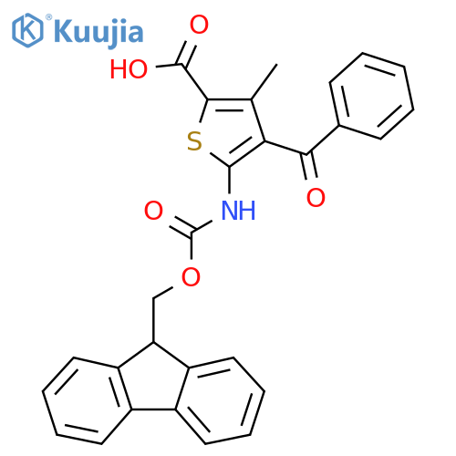 4-benzoyl-5-({[(9H-fluoren-9-yl)methoxy]carbonyl}amino)-3-methylthiophene-2-carboxylic acid structure