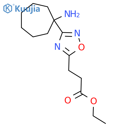 ethyl 3-3-(1-aminocycloheptyl)-1,2,4-oxadiazol-5-ylpropanoate structure