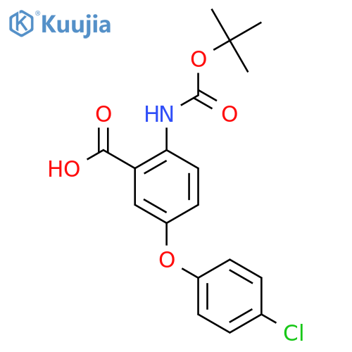 2-{(tert-butoxy)carbonylamino}-5-(4-chlorophenoxy)benzoic acid structure