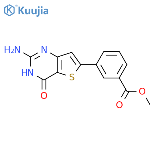 methyl 3-{2-amino-4-oxo-1H,4H-thieno[3,2-d]pyrimidin-6-yl}benzoate structure