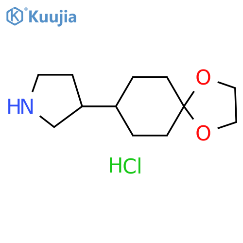 3-{1,4-dioxaspiro4.5decan-8-yl}pyrrolidine hydrochloride structure