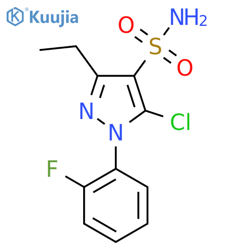 5-chloro-3-ethyl-1-(2-fluorophenyl)-1H-pyrazole-4-sulfonamide structure