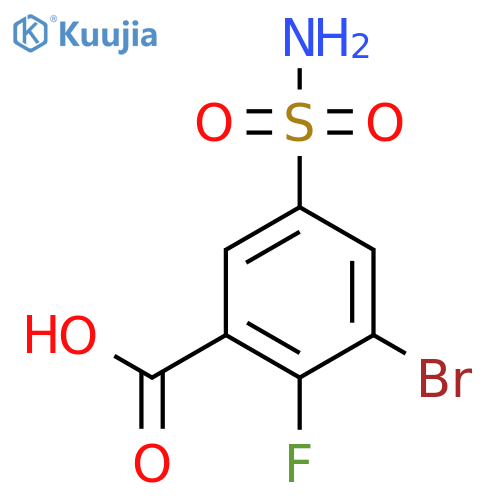 3-Bromo-2-fluoro-5-sulfamoylbenzoic acid structure